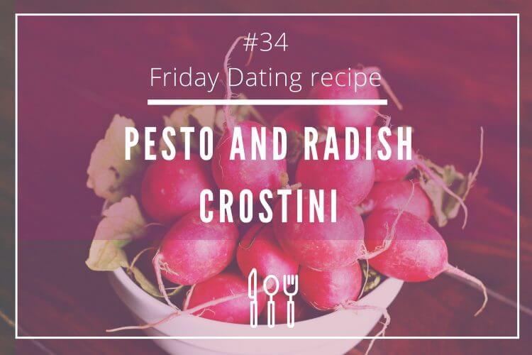 Pesto and radishes crostini