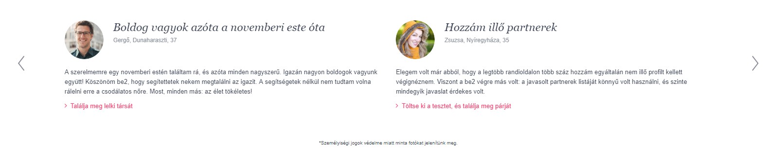 Társkereső oldal e-mail példa