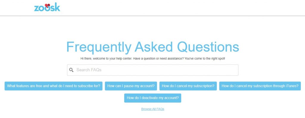 zoosk faq