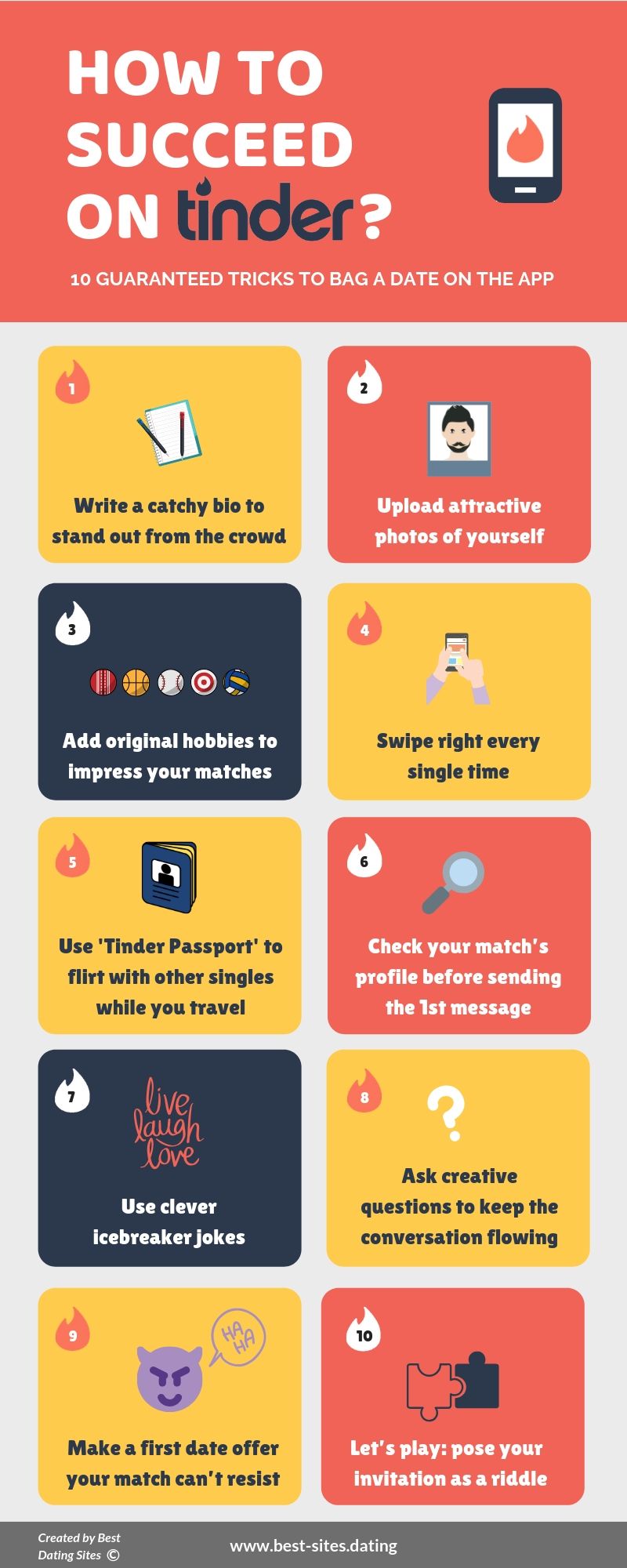 how to succeed on tinder 10 tricks infographic
